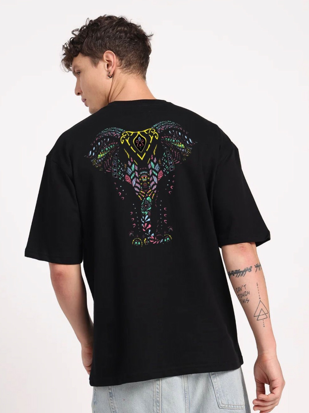 FARROWX Graphic Printed Drop-Shoulder Sleeves Pure Cotton Bio Finish Applique T-shirt