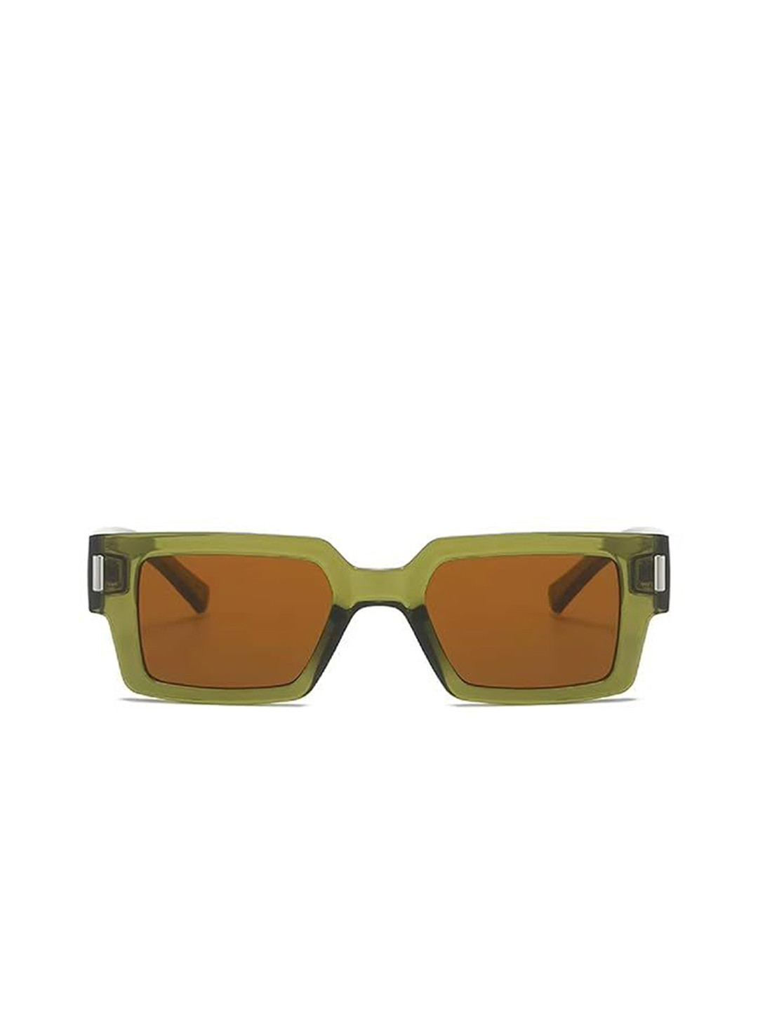 AUGEN Unisex Brown Lens & Green Square Sunglasses VI-SG-214-C4-Green