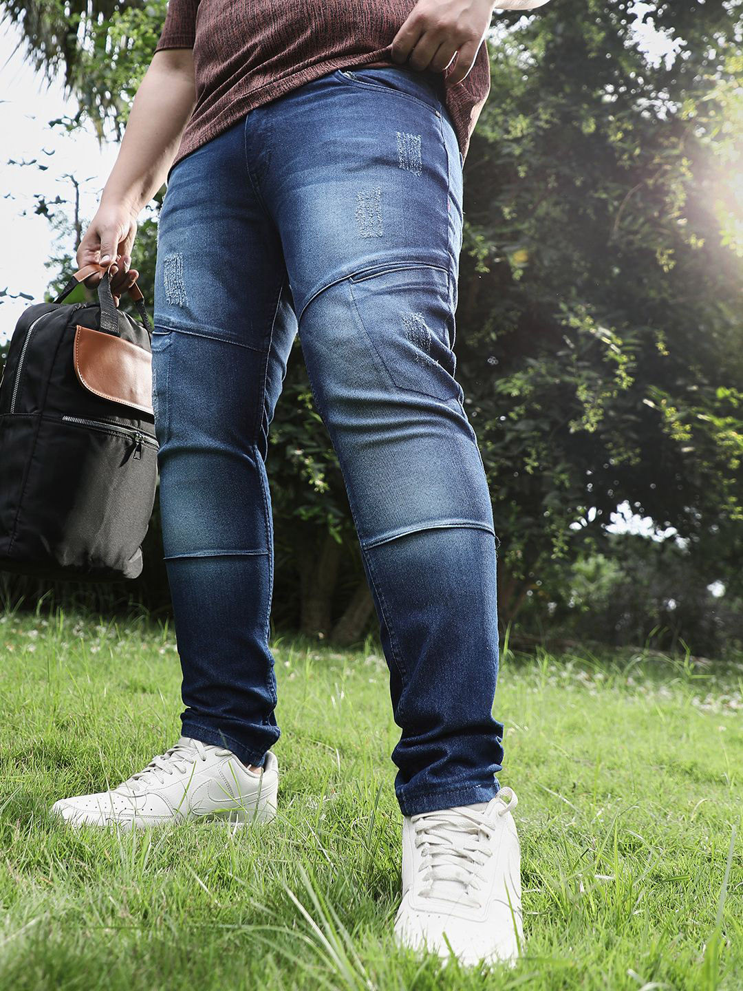 Instafab Plus Men Plus Size Mildly Distressed Stretchable Regular Fit Denim Jeans