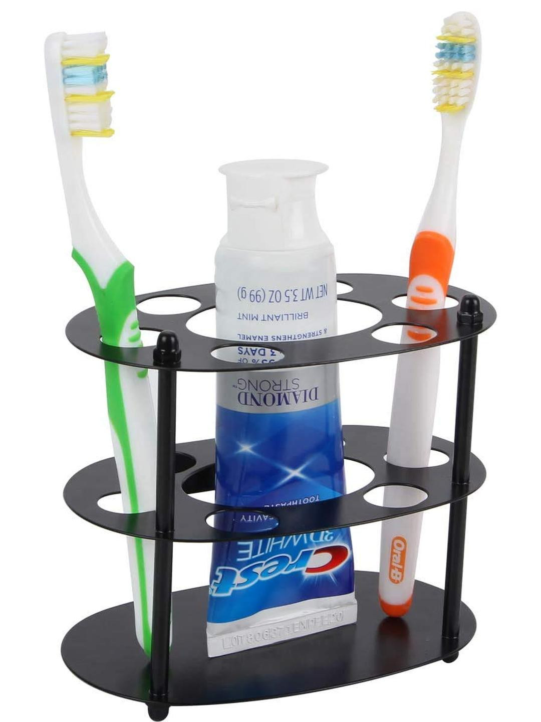 TAGVE Black Solid Stainless Steel Toothbrush Holder