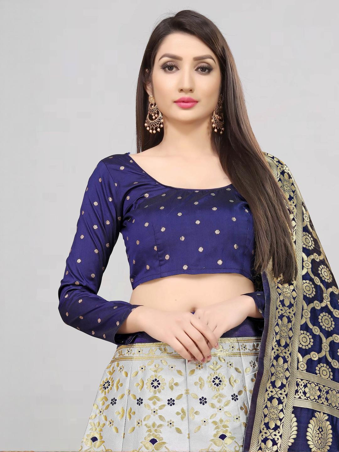 Mr Y Semi-Stitched Lehenga & Unstitched Blouse With Dupatta