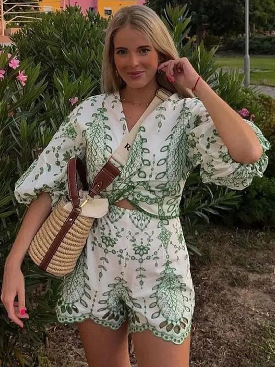 Miss Mosa By Akanksha  White Gemma Eyelet Summer Coord Set