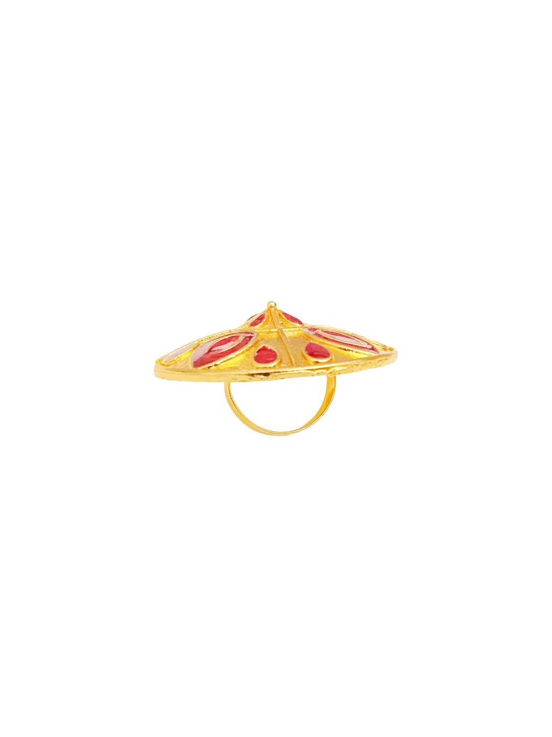 Balaji Gold Women Red Ring