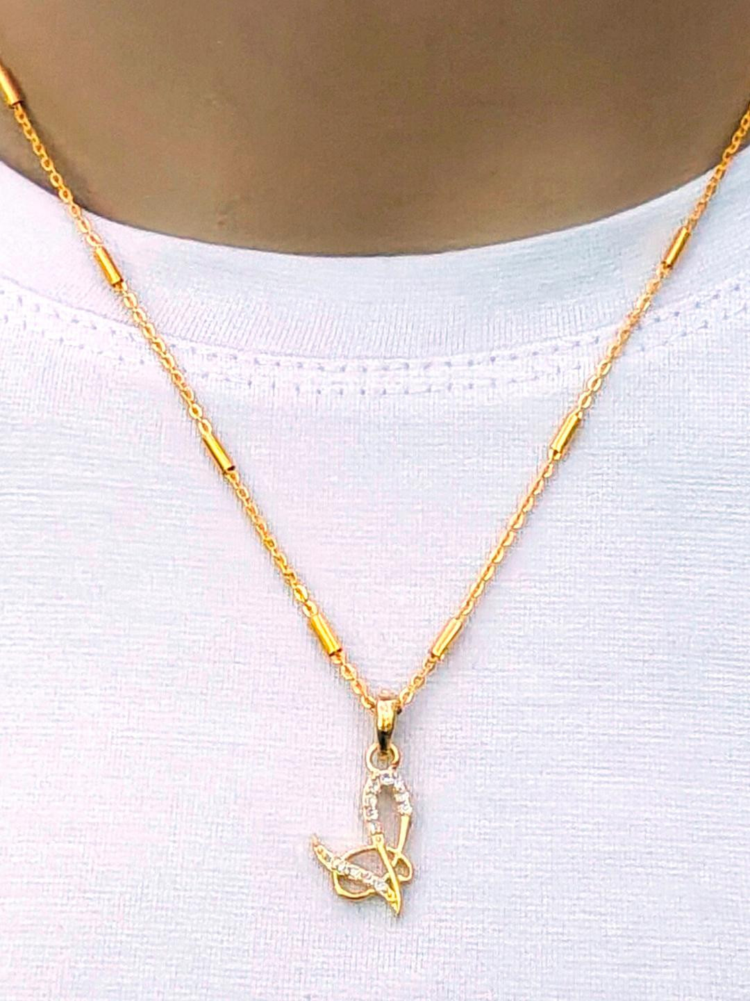 CLONEO Women Gold Plated Quirky Pendant with Chain