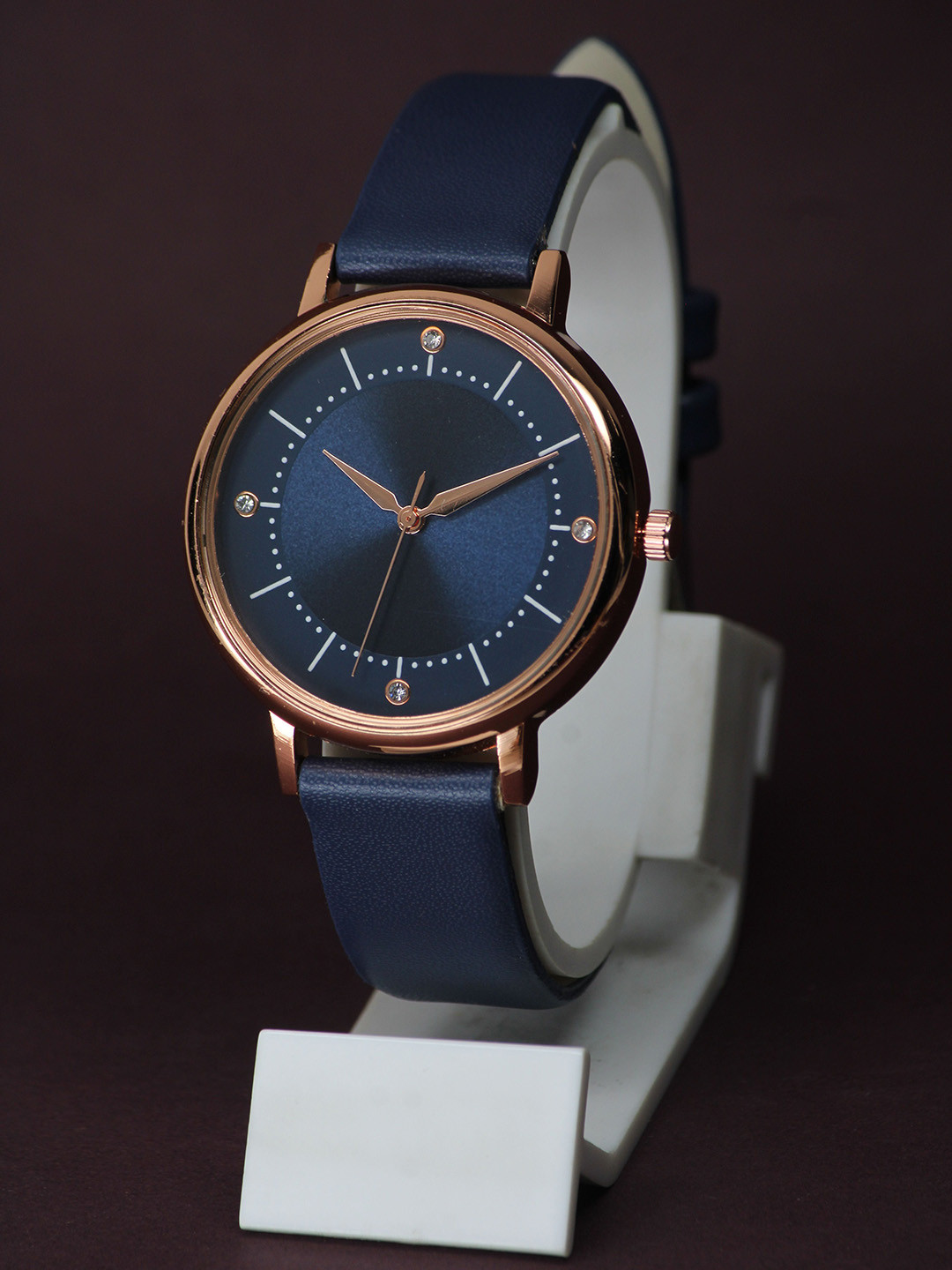 VIRAKTI Women Brass Dial & Leather Straps Analogue Watch F-71-BLUE-24