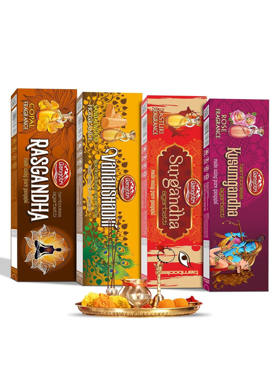 Gangotri Pack Of 4 Wood Incense Sticks