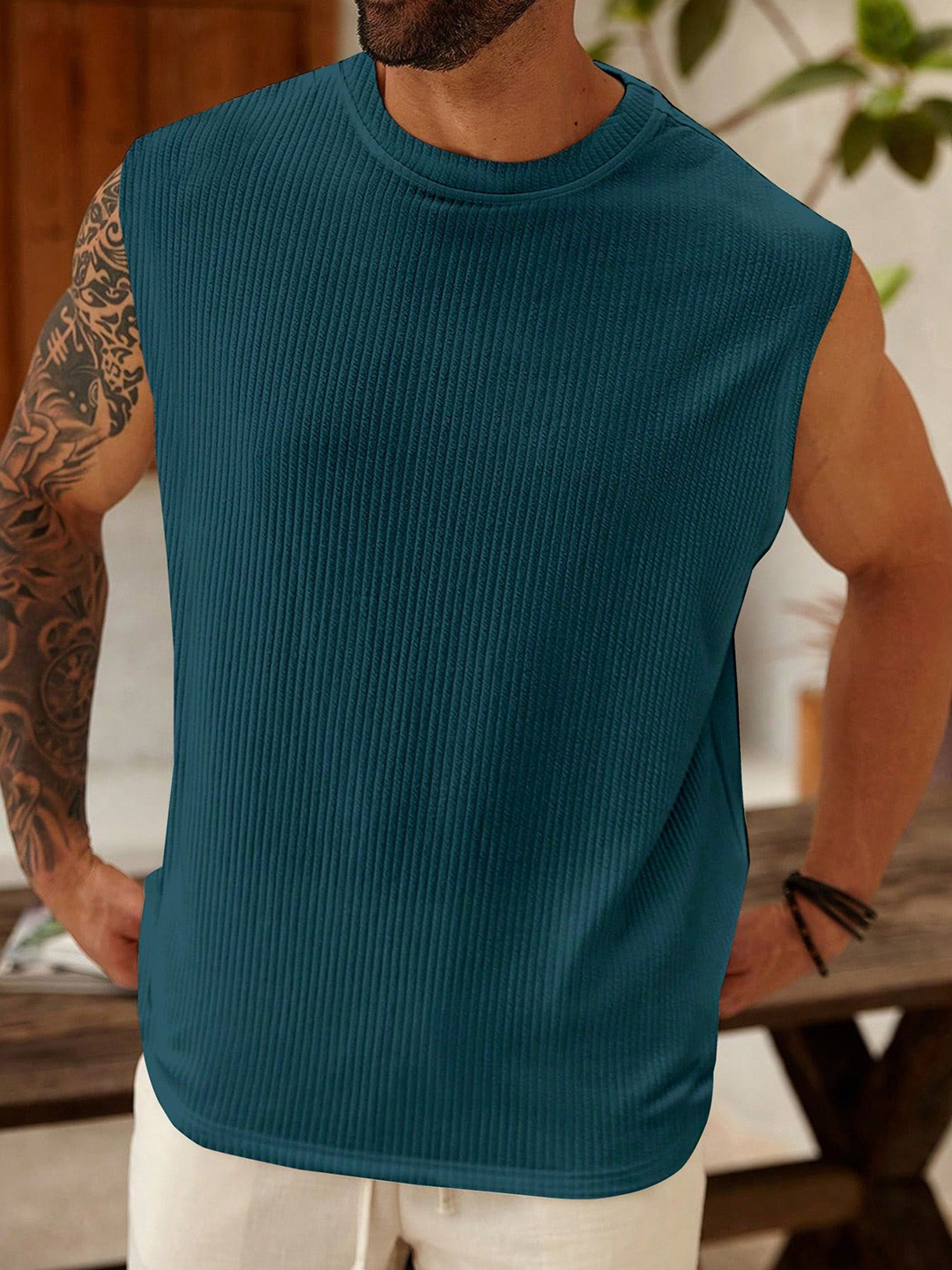 AJARU Round Neck Basic Vest VESTCNTRS-4102-MORPINCH-M