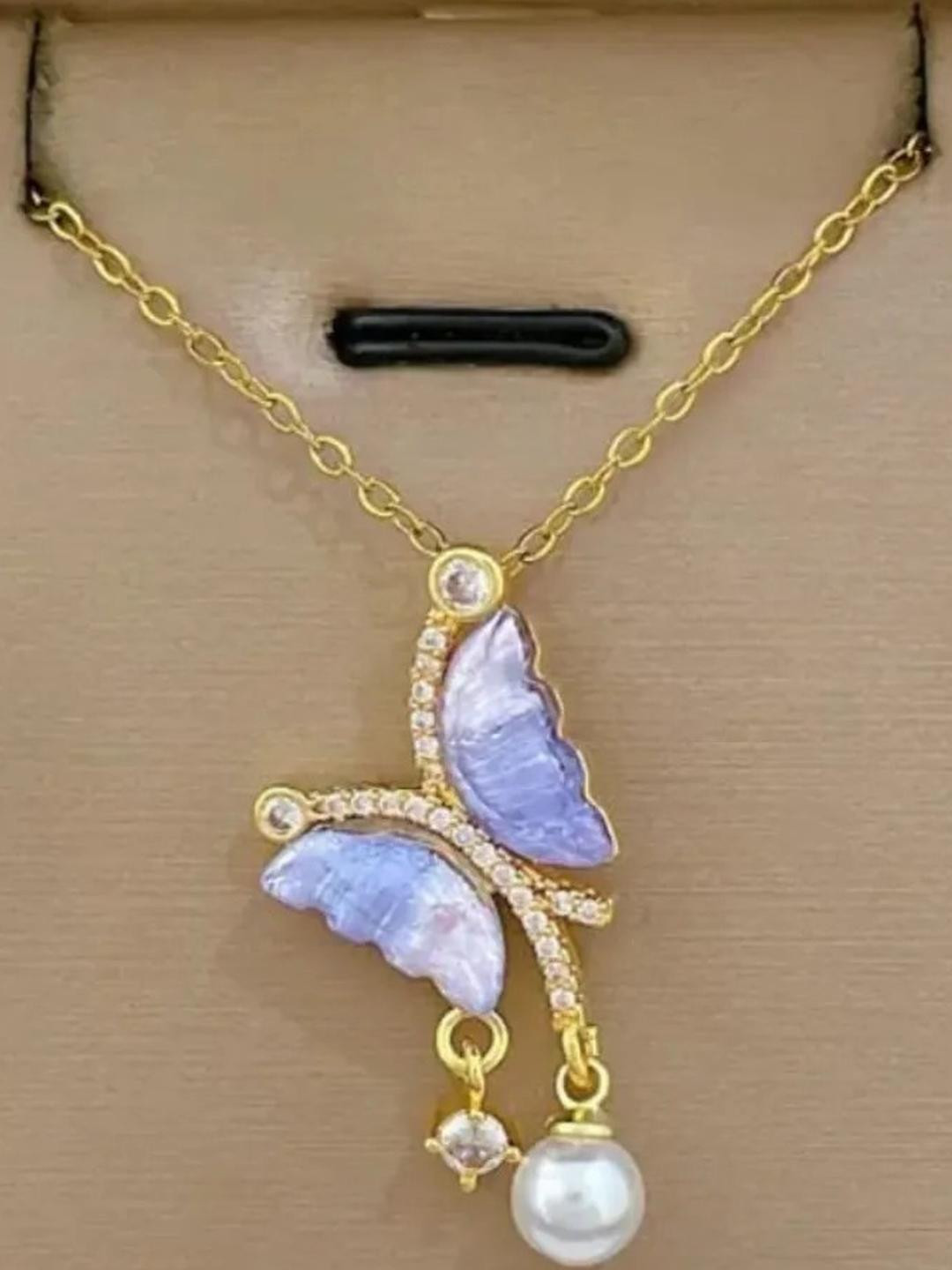 Brijsun Lavender Alloy Necklace