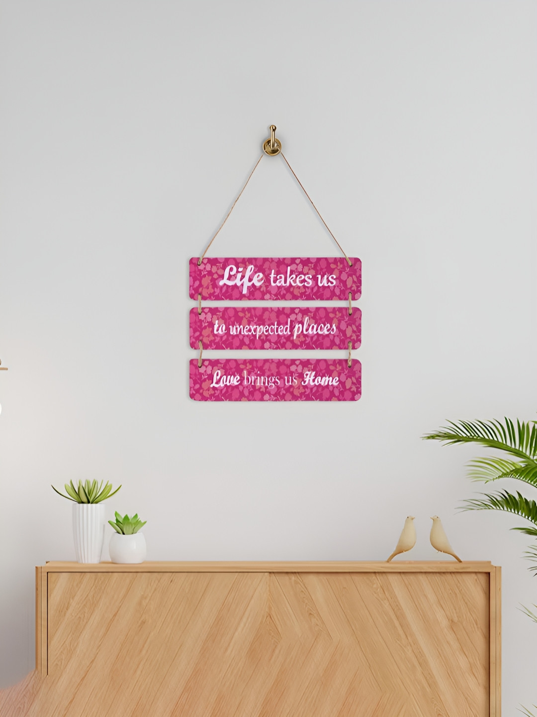 Kuber Industries Inspirational Quotes Wood Glossy Hanging Hall Wall Hangings-11.4In