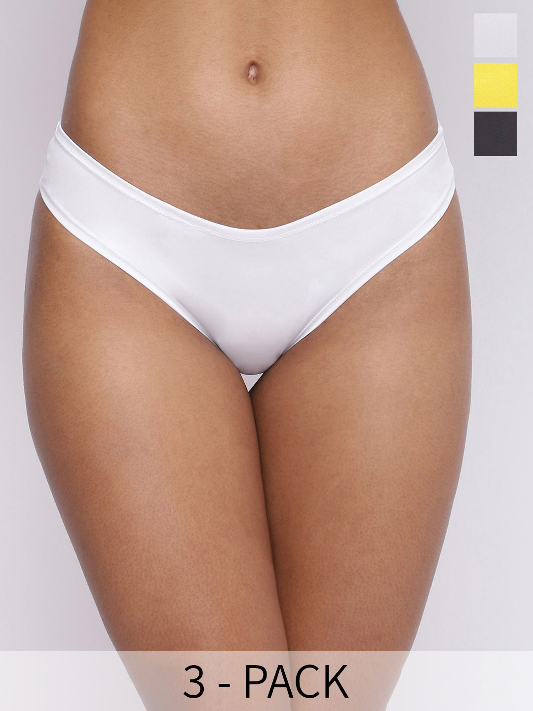 BASIICS by La Intimo Pack Of 3 Semi-Seamless Anti Bacterial Low-Rise Bikini Briefs