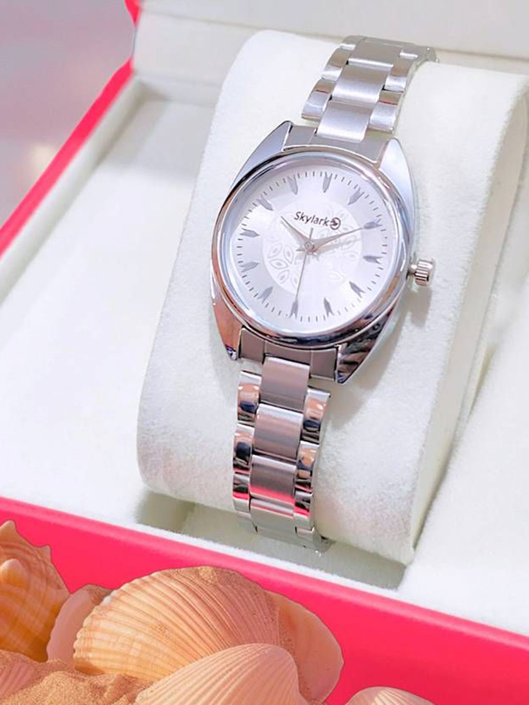 Skylark Women Stainless Steel Bracelet Style Straps Analogue Watch Bless_silver_Women_1