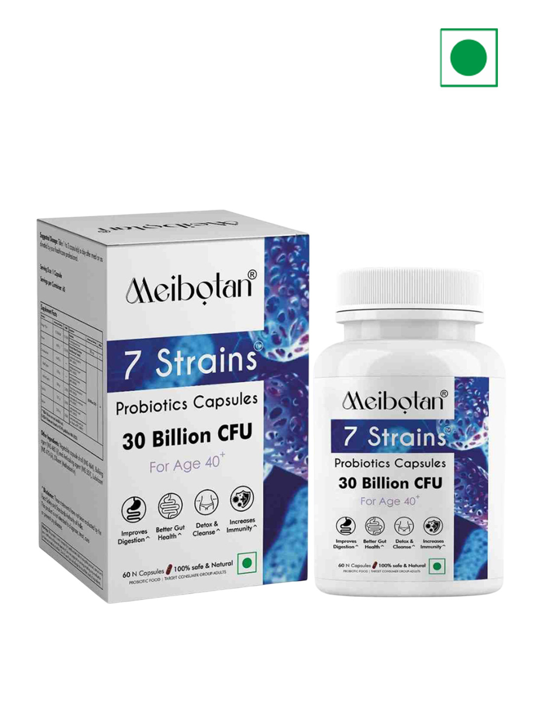Meibotan 7 Strains 30 Billion CFU Probiotics Capsules - 60 Capsules
