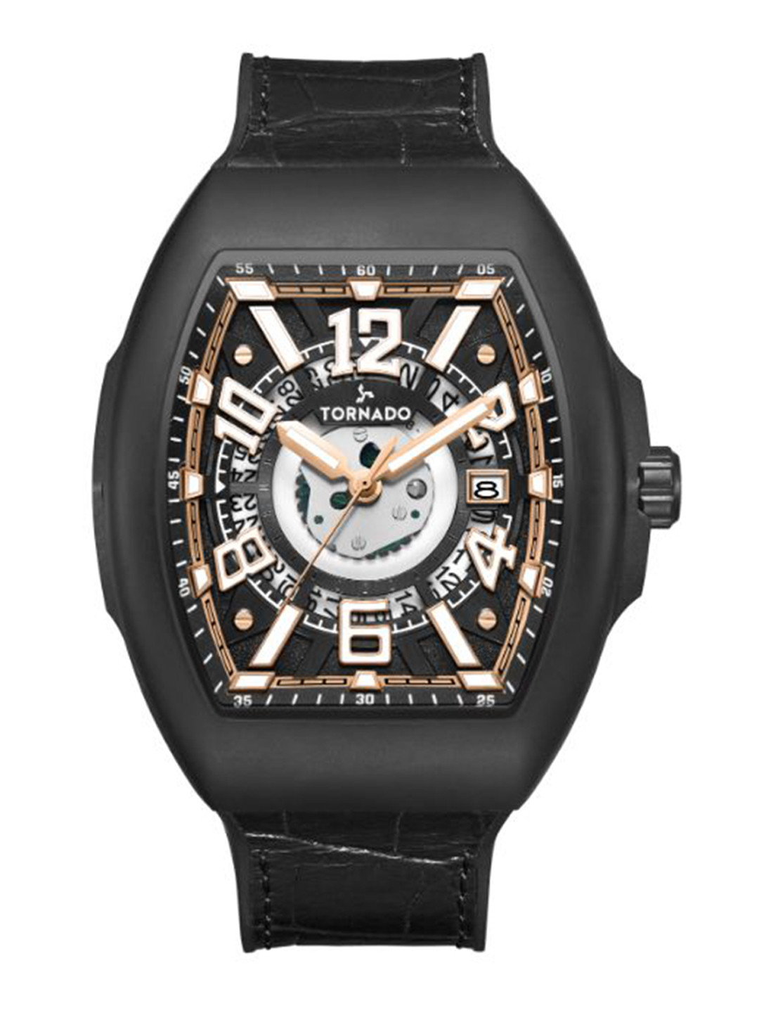 TORNADO Men Skeleton Dial & Leather Straps Analogue Chronograph Watch T25301-BLBB