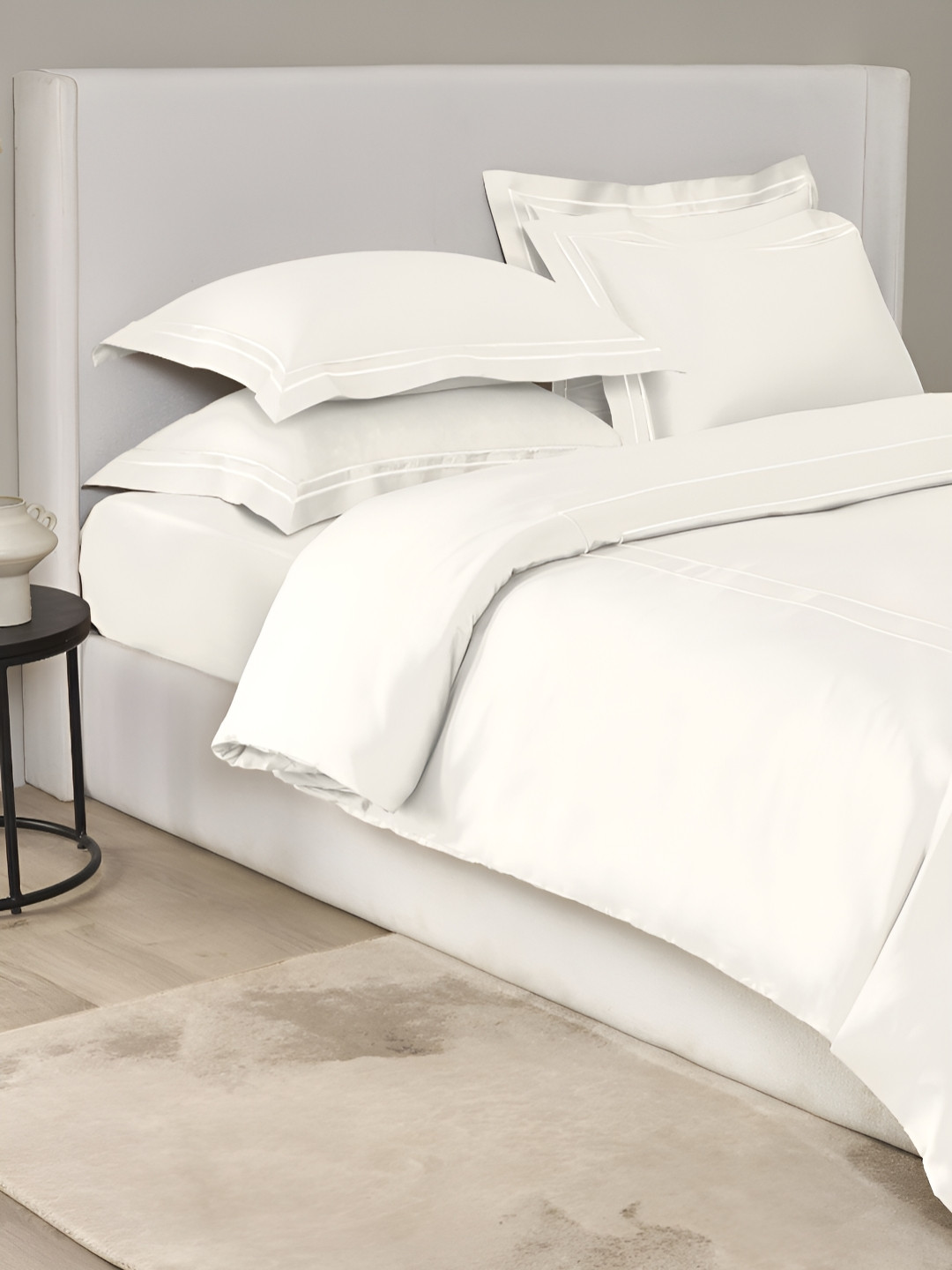 SANSAAR A DDECOR BRAND LIVE CONSCIOUSLY White King Size Duvet Cover - 2.28m x 2.74m