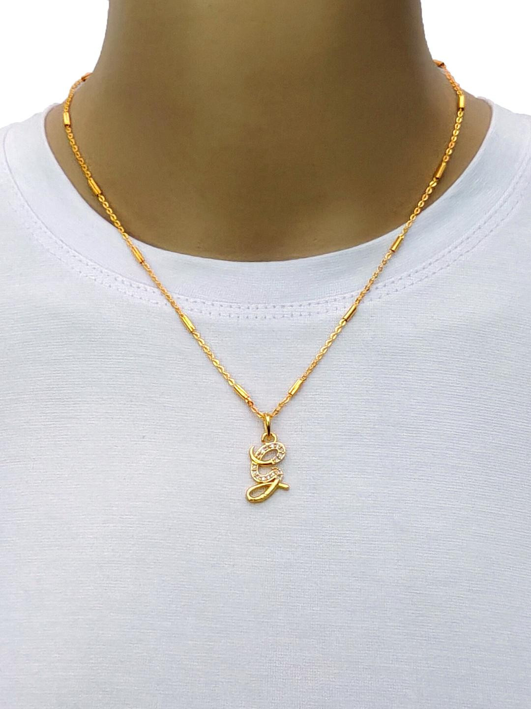 CLONEO Gold-Plated Letter G Pendant Chain