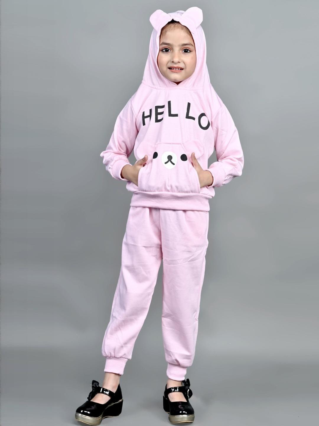 Kwikk Unisex Kids Pink Printed T-shirt and Trousers