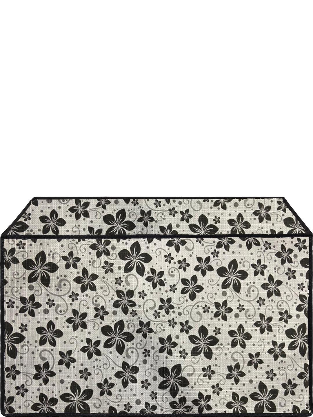 Wings Star Black Color Floral Printed Microwave Oven Covers