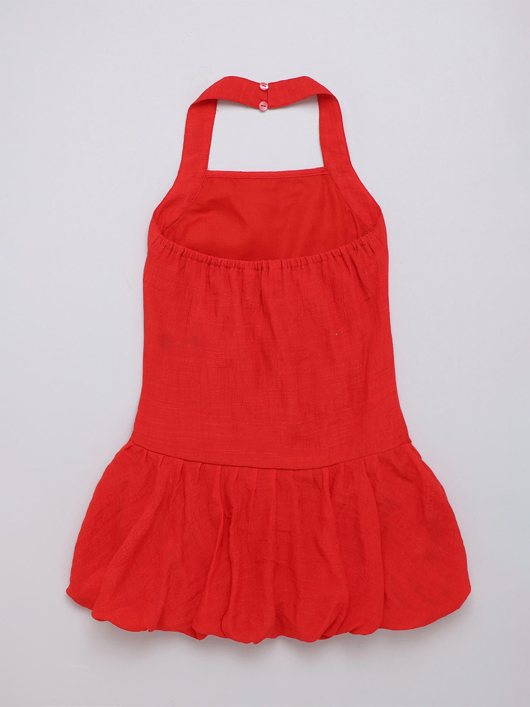 taffykids Girls Halter Neck Drop-Waist Bubble Hem Dress
