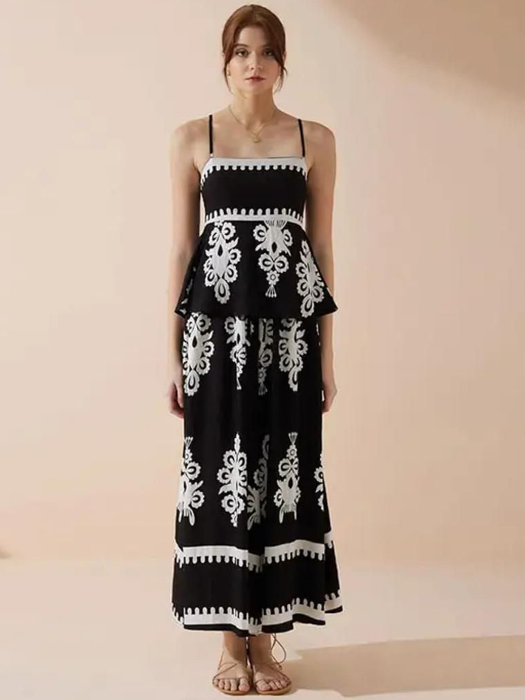 Miss Mosa By Akanksha  Black Perri Summer Holiday Coord Set