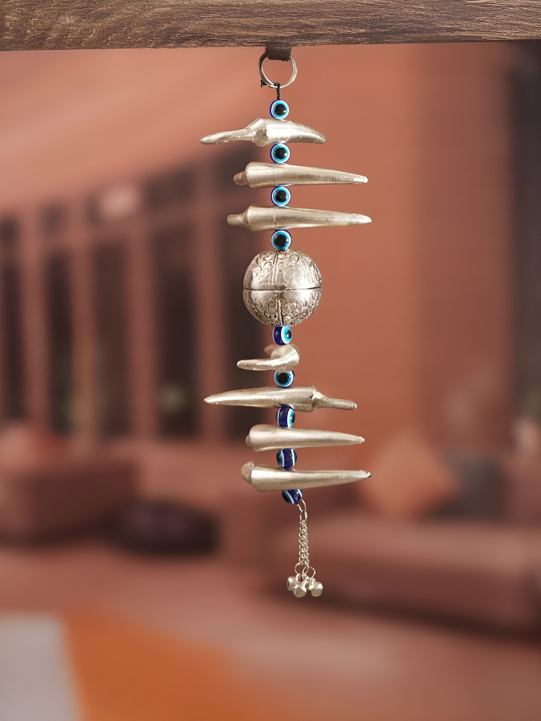 Homspurts Evil Eye Metal Matte Hanging Patio Wall Hangings-10.2In