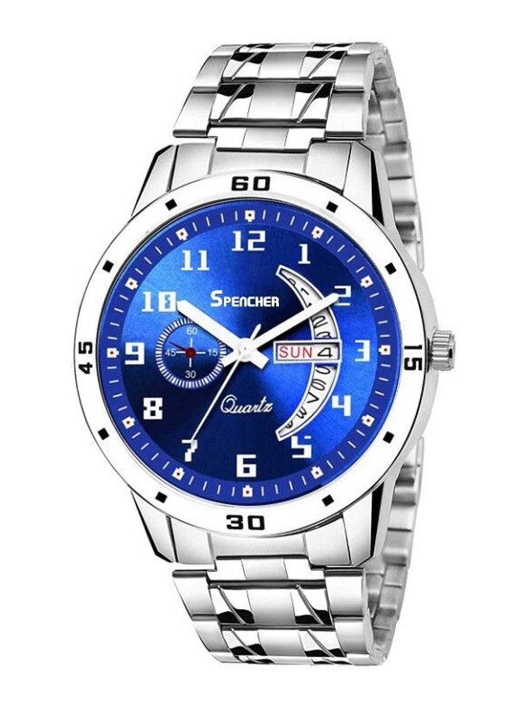 SPENCHER Men Analogue Multi Function Watch SMW DD 1187SM02 Blue Dial DD Chain