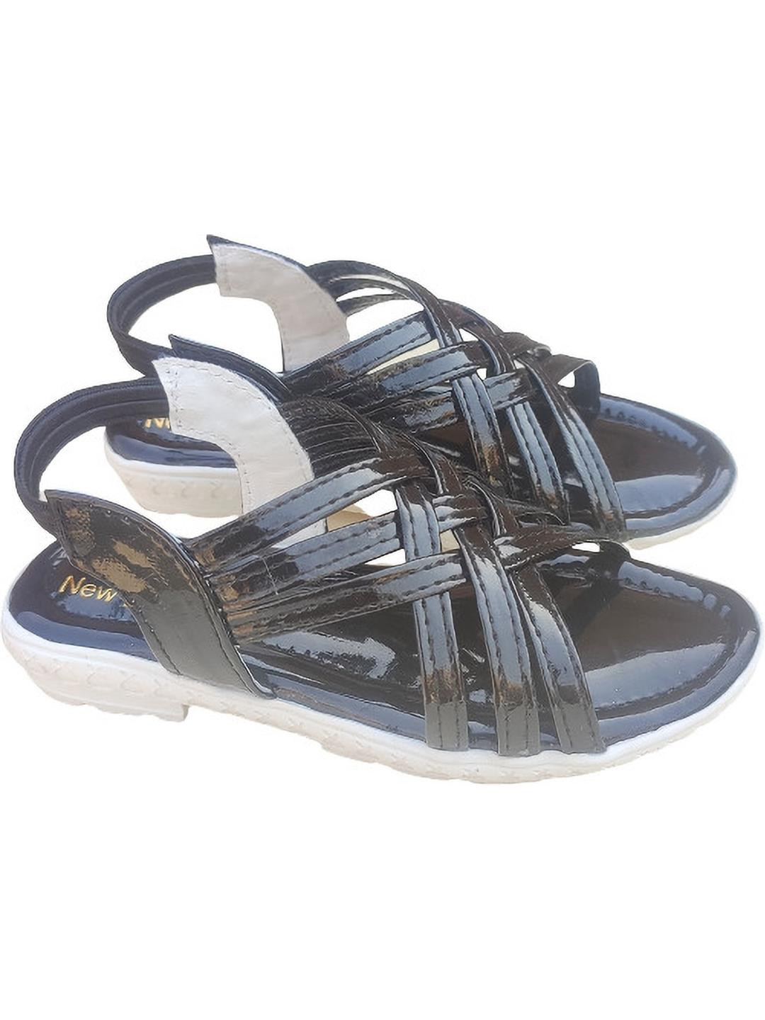 NEW LATEST Girls Black Open Toe Flats