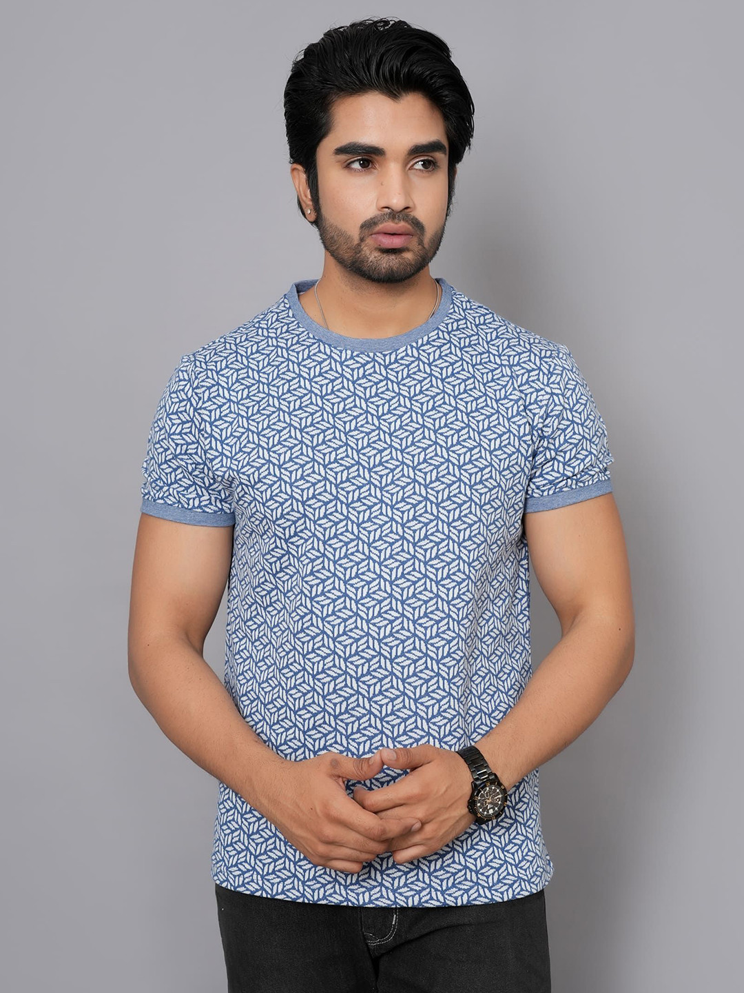 ARBOUR Printed Slim Fit Cotton T-shirt