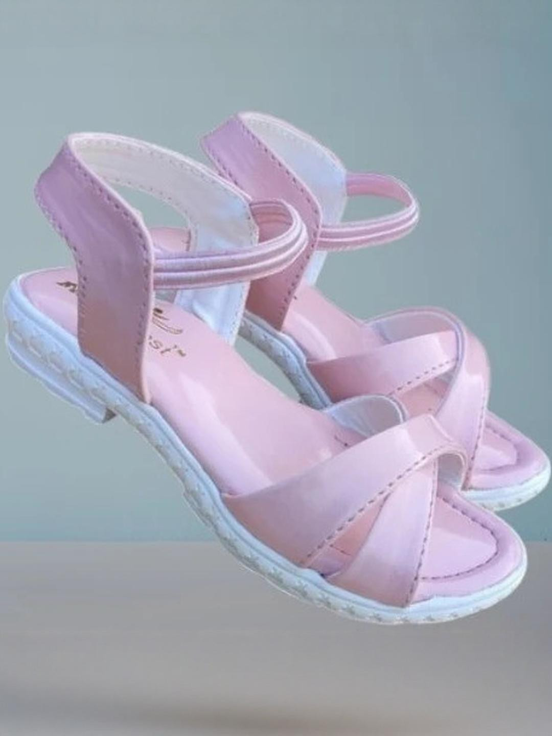 NEW LATEST Pink Leather Slip-on Toe Ring Sandals