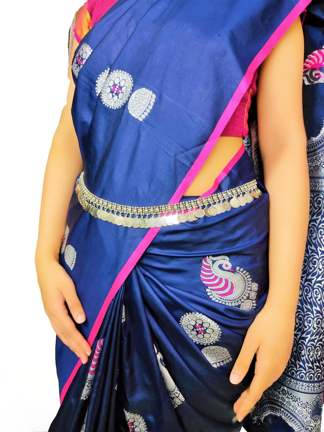 WomenSky Women Silver Saree Accessories