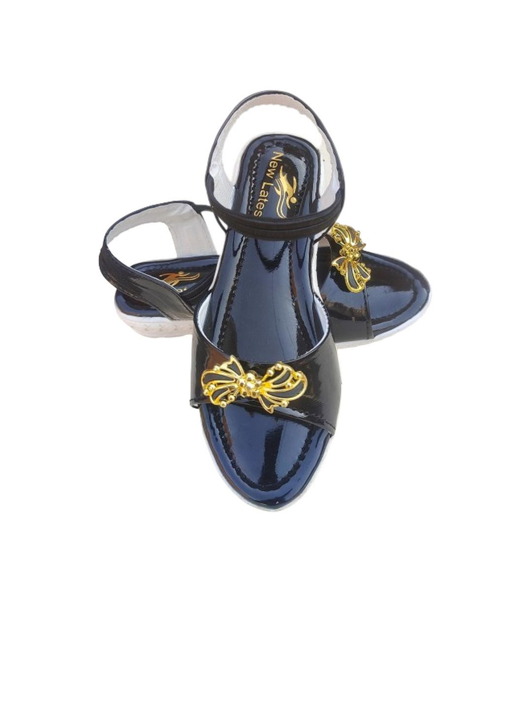 NEW LATEST Girls Black Leather Comfort Sandal