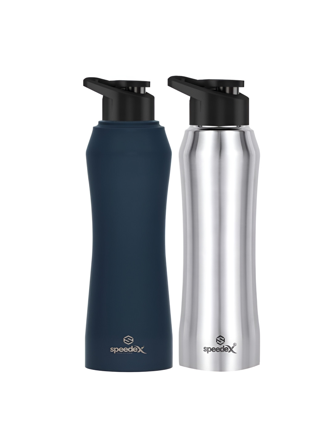 Speedex Silver & Blue 2 Pieces Stainless Steel Water Bottle - 1000 ml Each