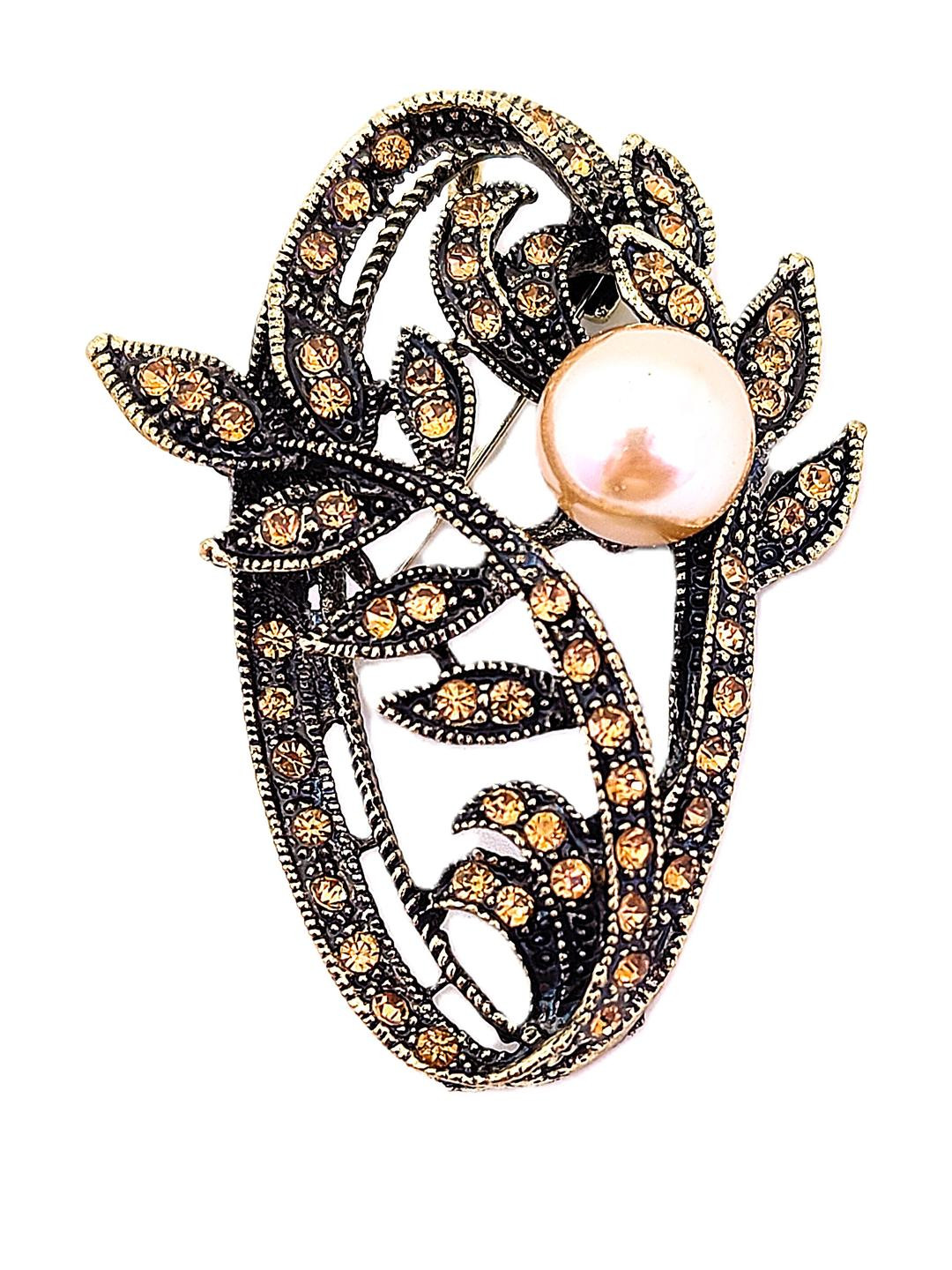 VOICI Gold-Toned Plated Brass Brooch