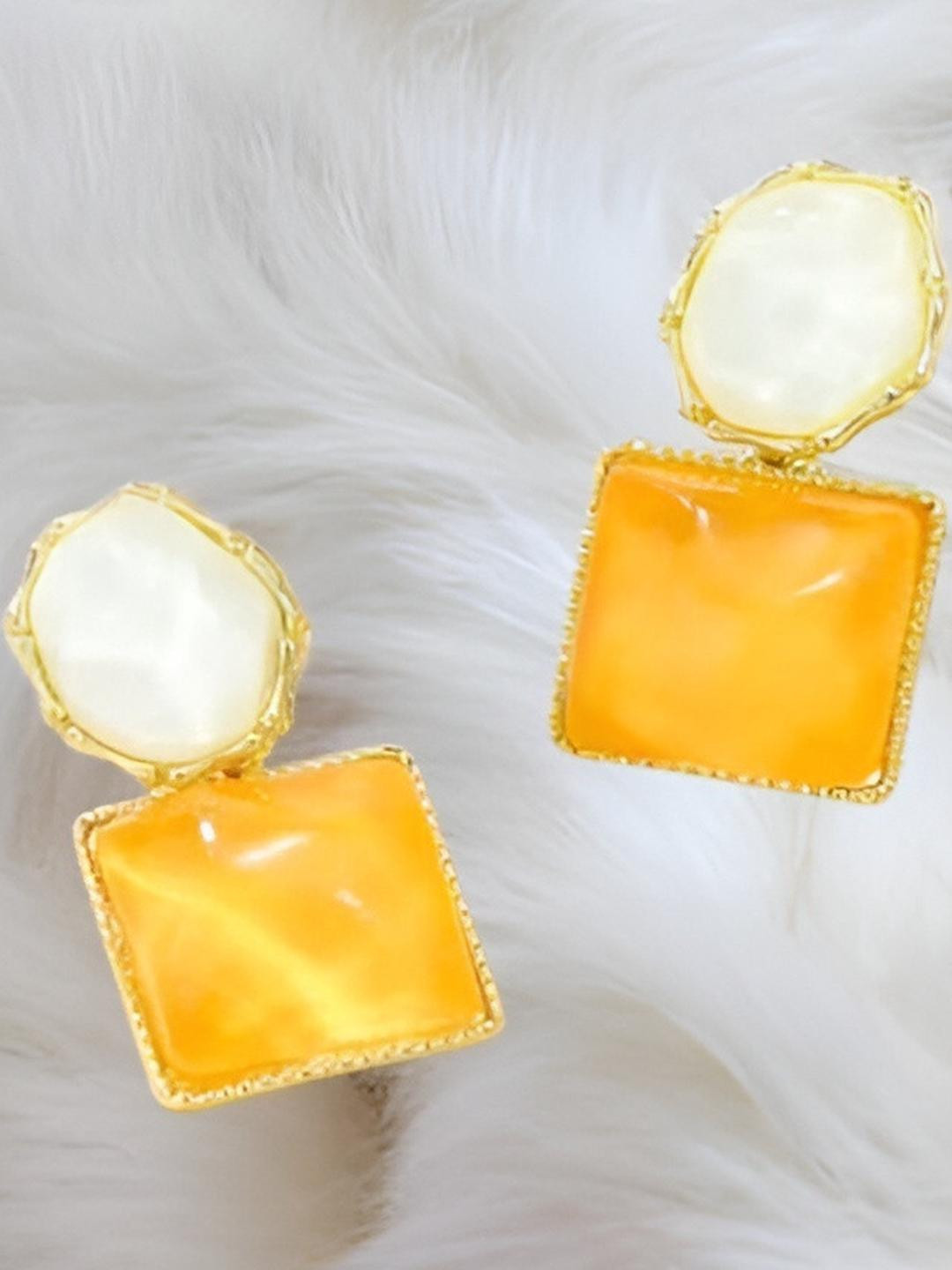 AKISON JEWELS Square Shape Drop Earrings