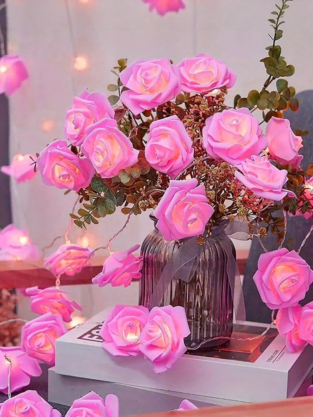 Decorcity Pink Electric LED Rose String Lights - 13 feet