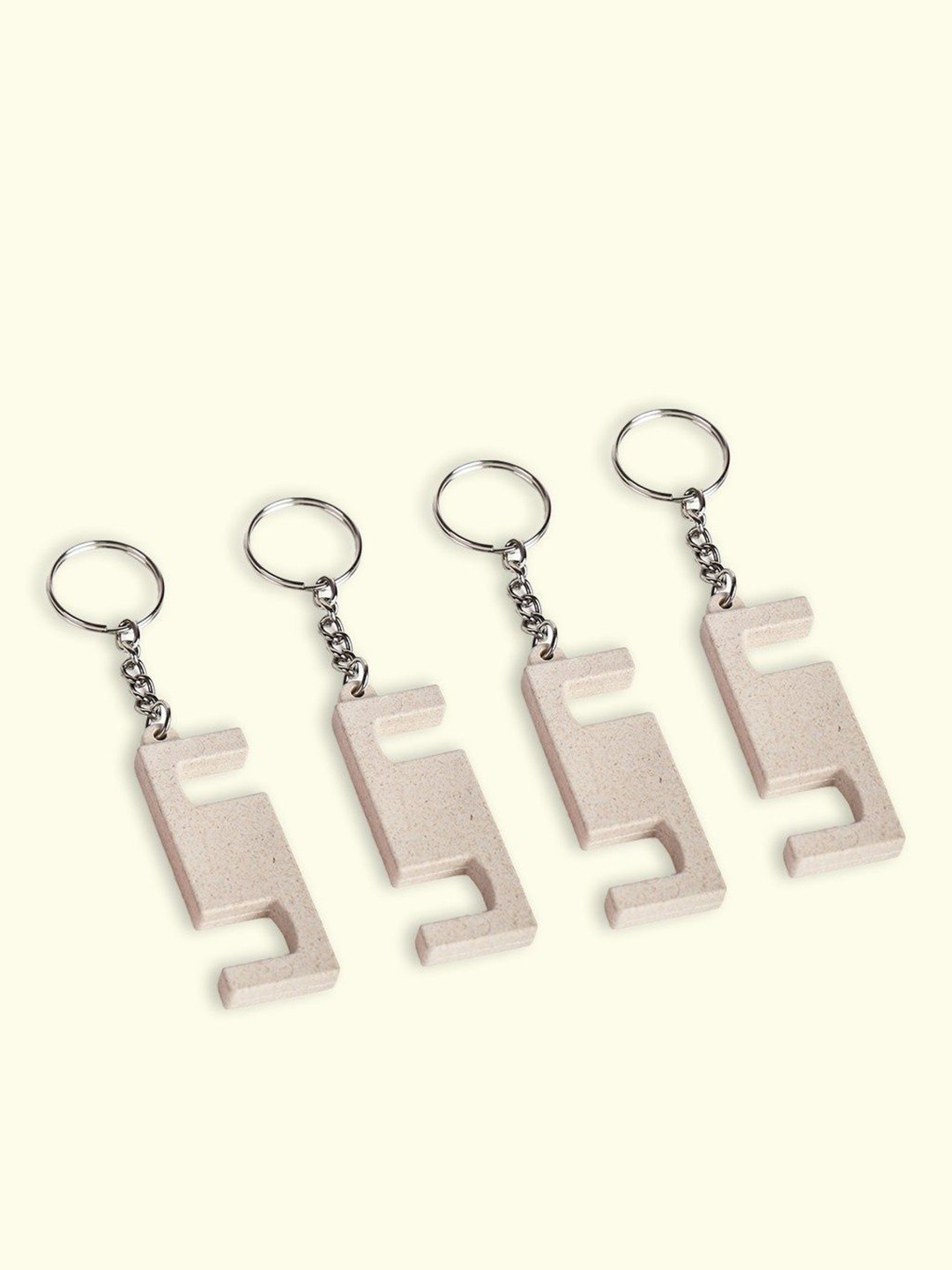 IRIDA NATURALS Set Of 4 Textured Key Chain With Mobile Stand