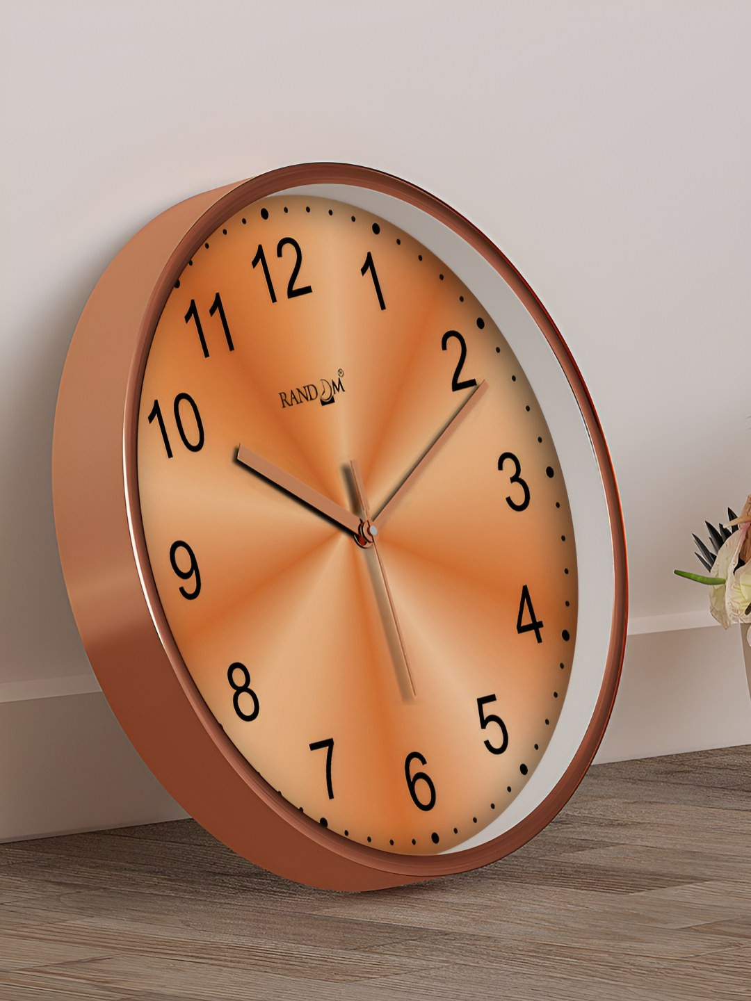 RANDOM Copper & Black Round Contemporary Analogue Wall Clock