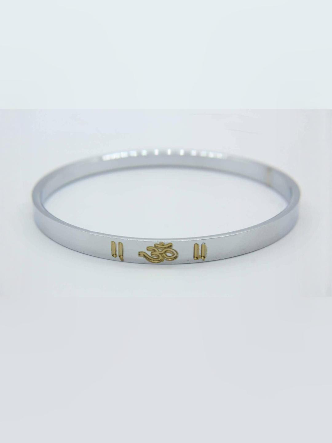 Vaiseema Men's Silver-Plated Bangle-Style Bracelet