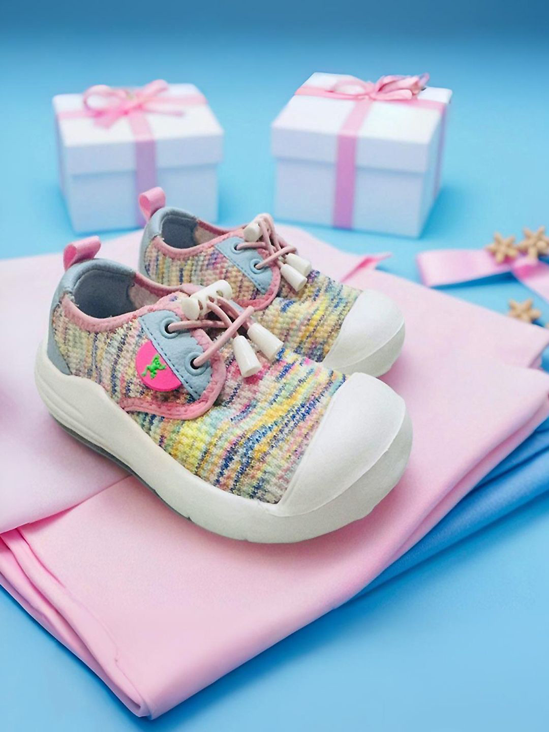Hopits By KazarMax Coolsteps Girls Striped Round Toe Lace-Ups Sneakers