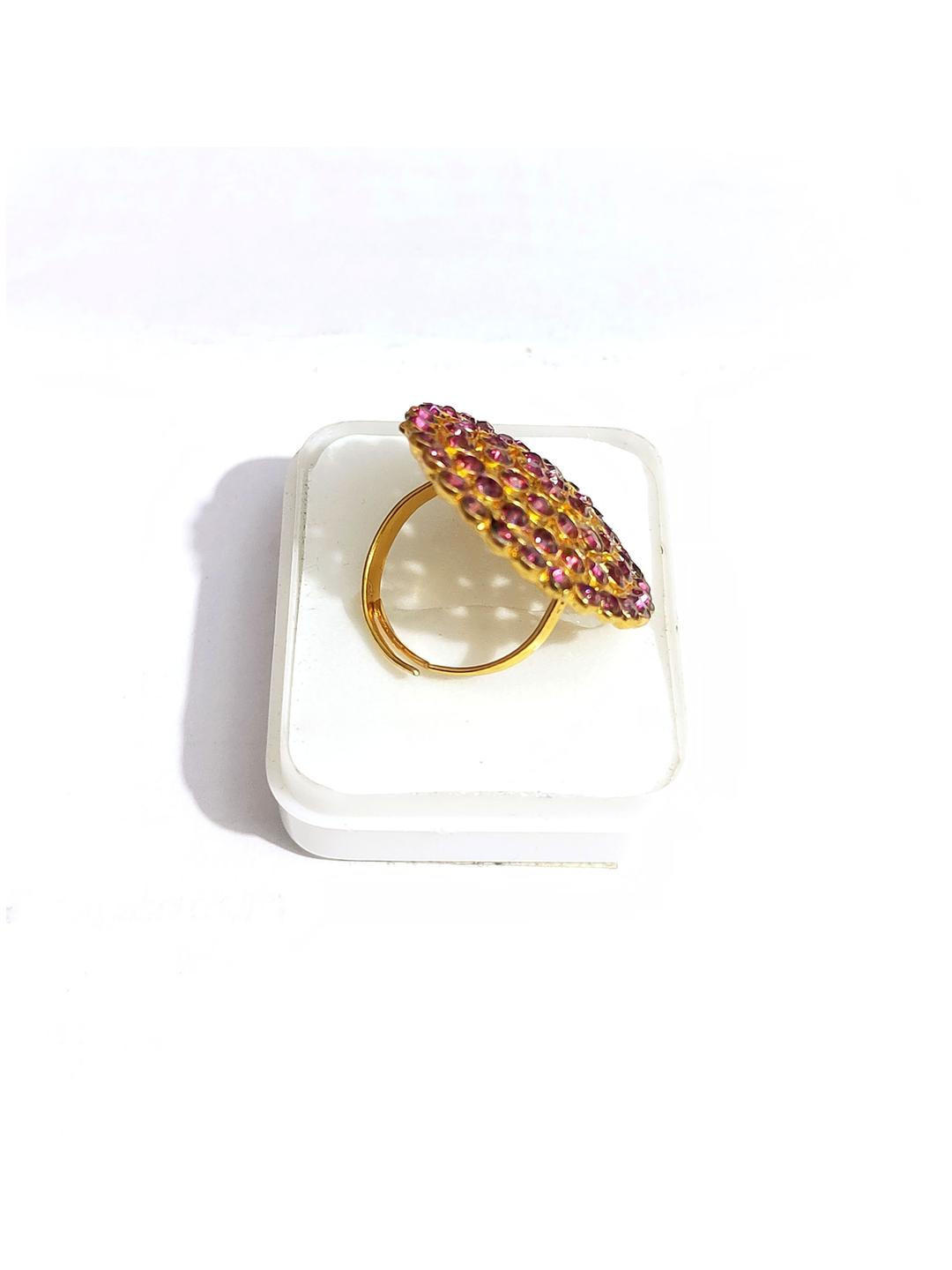 Balaji Gold Women Pink Ring
