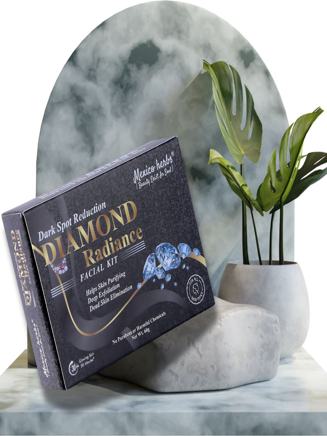 Mexico herbs 6 Step Radiant Hydra Diamond Cellular Glow Facial Kit- 60 g