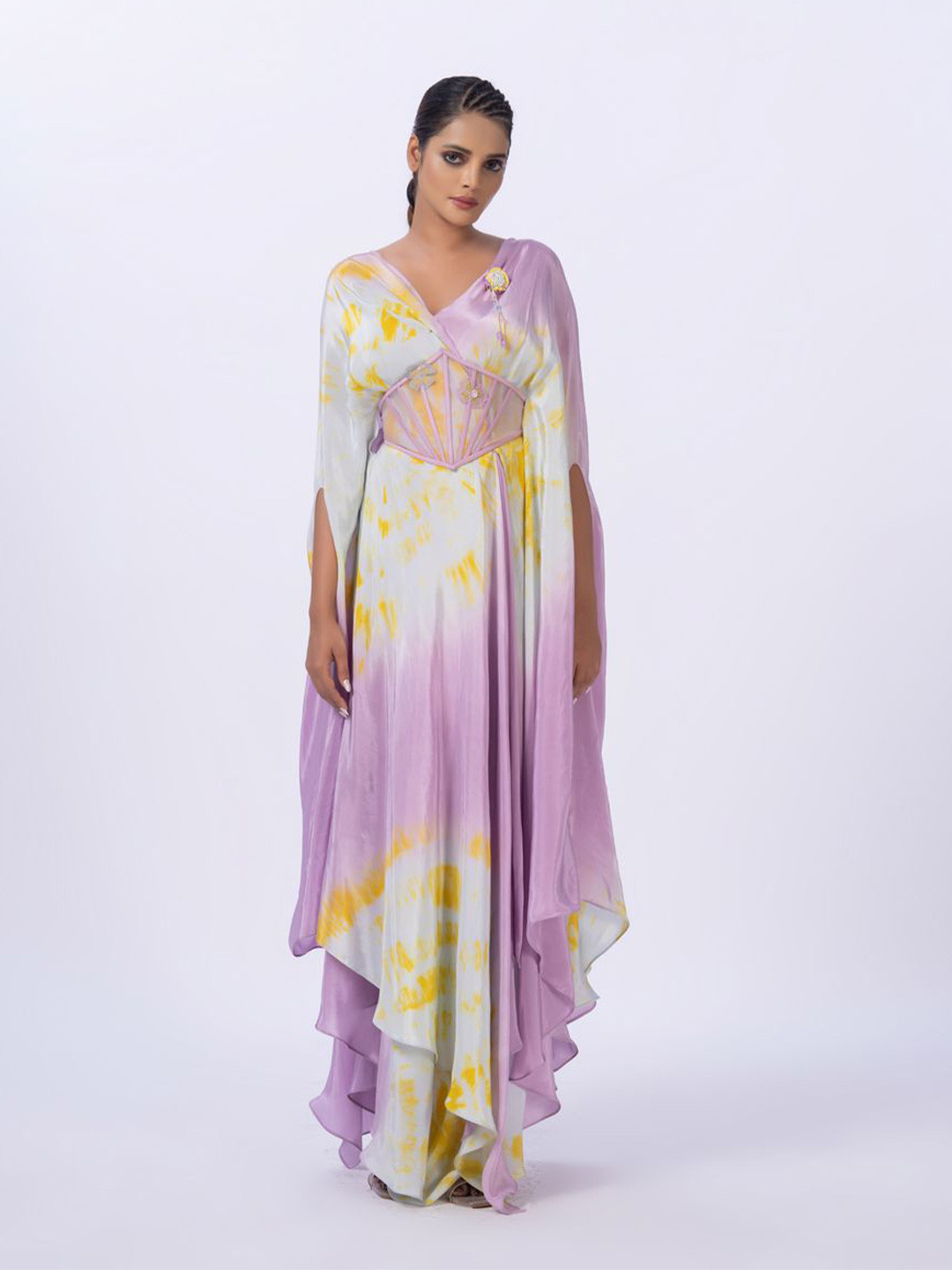 MERGE DESIGN Women Abstract Printed Festive Kaftan Kurta