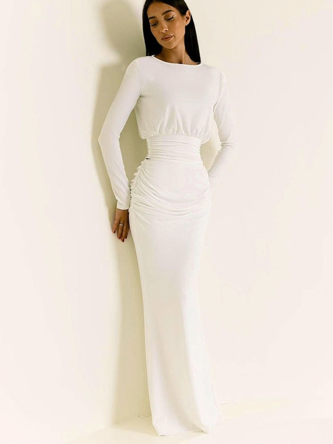 KPOP Boat Neck Long Sleeve Top With Skirt Co-Ords