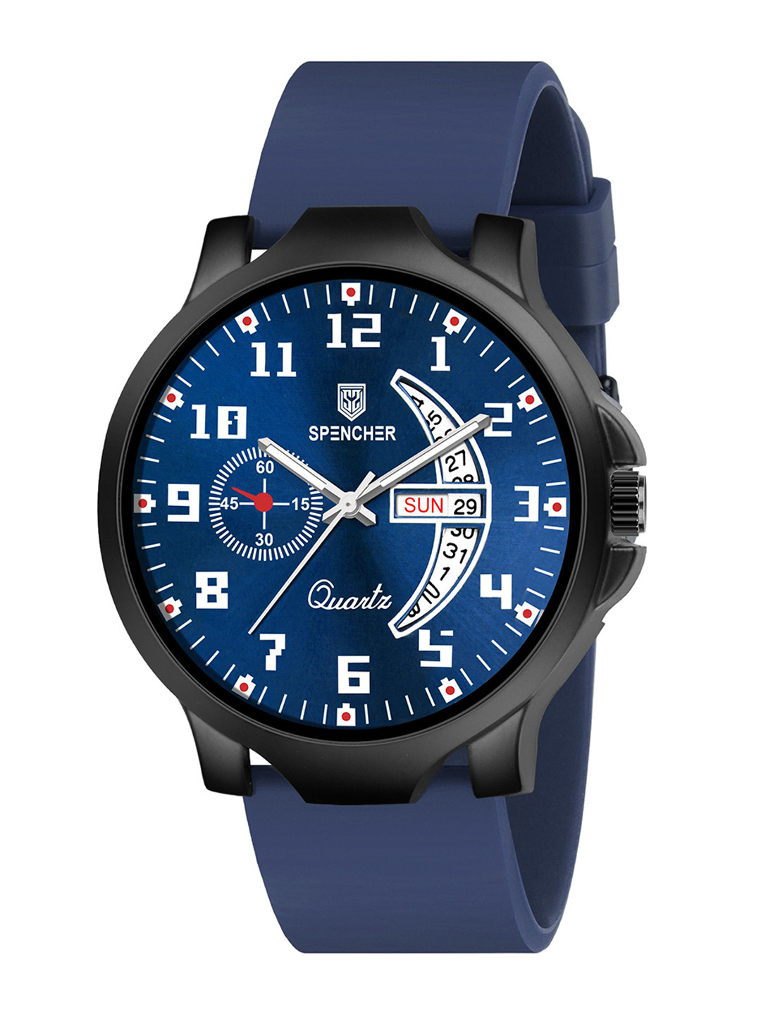 SPENCHER Men Straps Multi Function Analogue Watch SW-1111 Nexon Dial Silicon Blue Strap DD