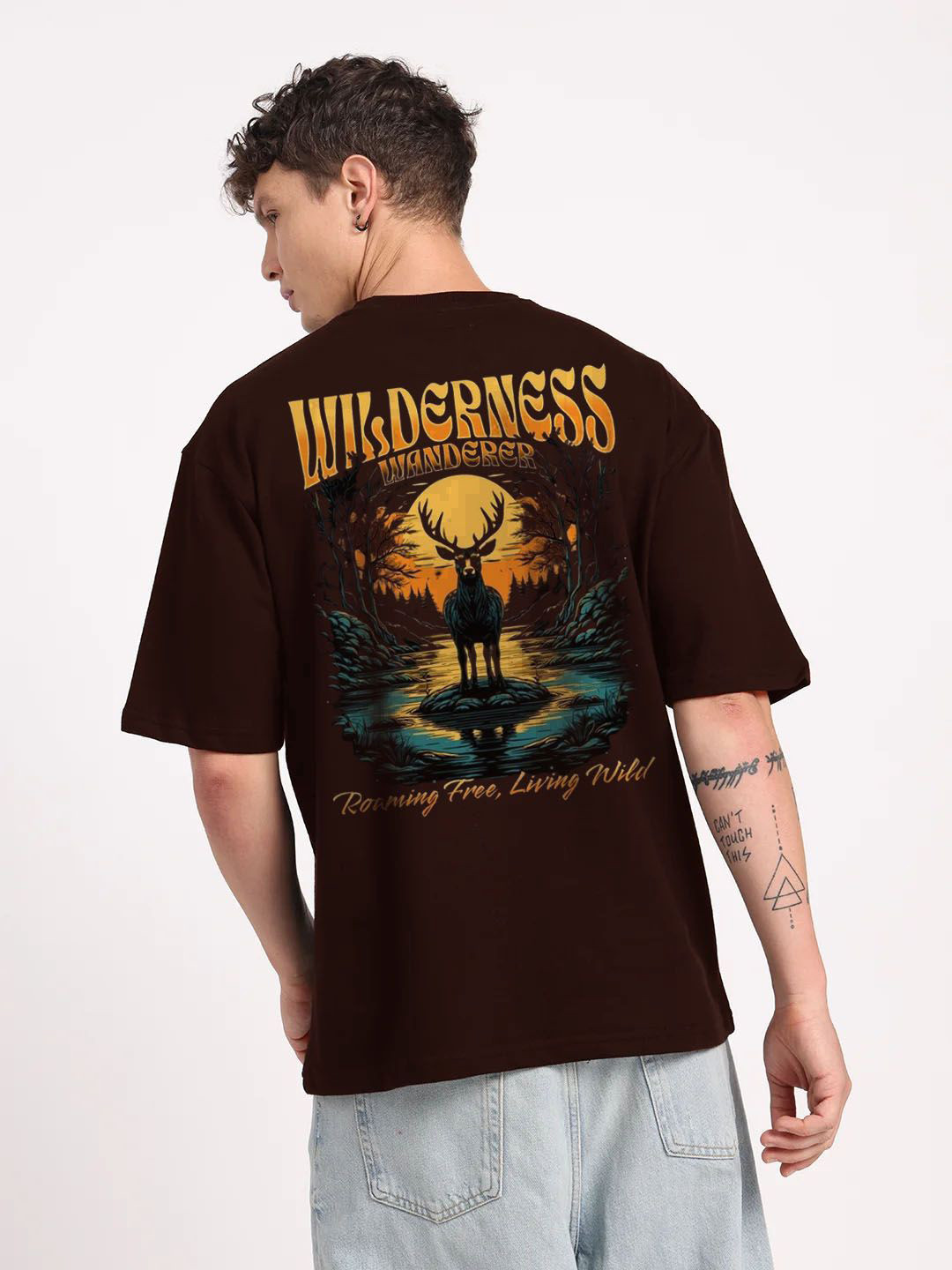 FARROWX Graphic Printed Drop-Shoulder Sleeves Oversized Pure Cotton Bio Finish T-shirt