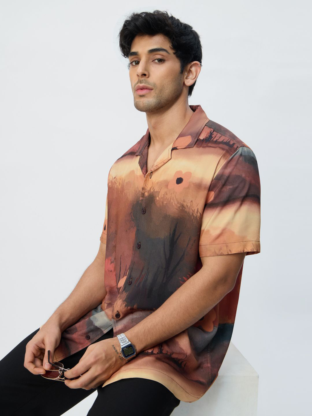 The Souled Store Hawaiian Autumn Abstract Printed Casual Shirt
