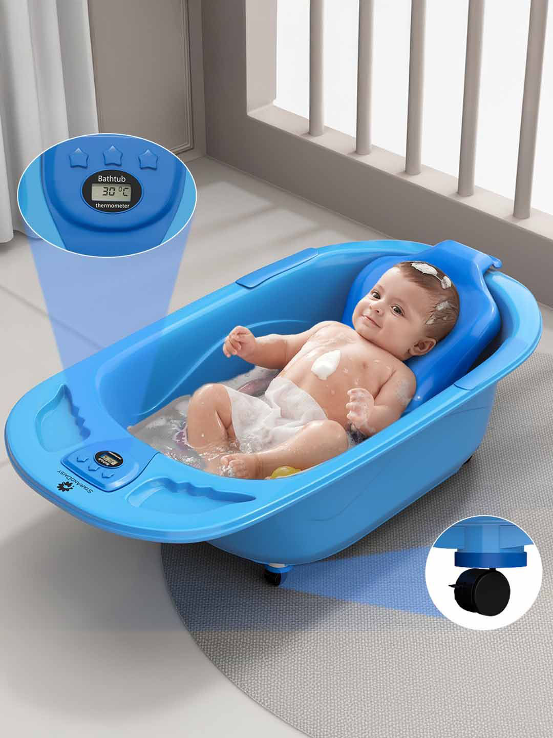 StarAndDaisy Kids Blue Anti Slip Foldable Baby Bath Tub