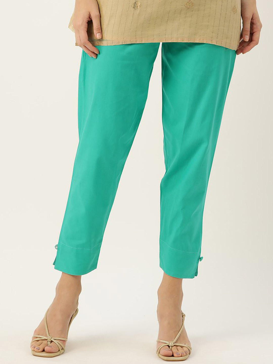 Ms.Lingies Women Pure Cotton Cigarette Trousers