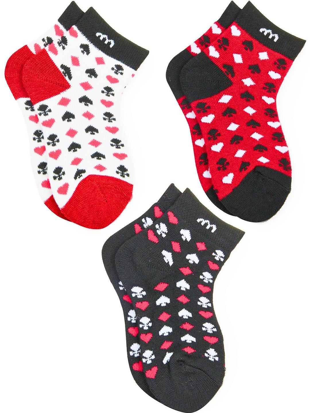 NESKA MODA Multi 3 Pair Cotton Ankle Length Socks