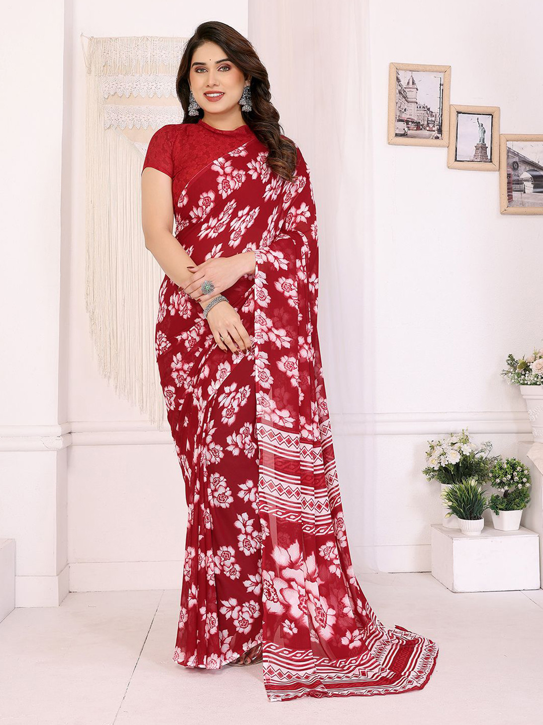 Moda Rapido Fresh Bloom Floral Printed Saree