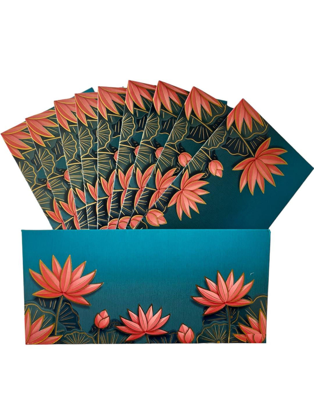LIFAFEWALA Set of 10 Blue Money Envelope